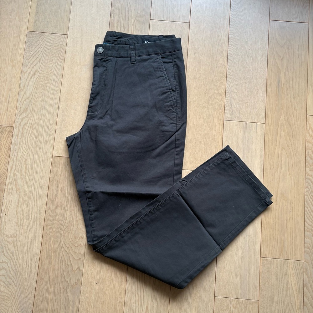 NEW Bonobos Original Stretch Washed Chino Pants 35x32 Tailored Fit Asphalts Gray